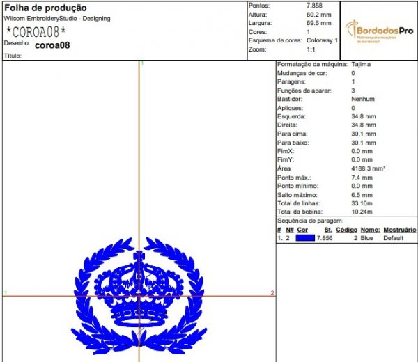 Matriz de Bordado - Coroa 08 (10008) - Image 2
