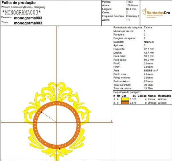 Matriz de Bordado - Monograma 03 (10015) - Image 2