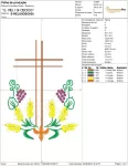 Matriz de Bordado - Religioso Cruz Trigo e Uva  (10077) - Image 2