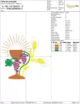 Matriz de Bordado - Religioso Cálice Trigo e Uva  (10078) - Image 3