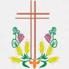 Matriz de Bordado - Religioso Cruz Trigo e Uva  (10077)