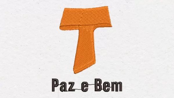 Matriz de Bordado - Cruz com escrita Paz e Bem  (10080)