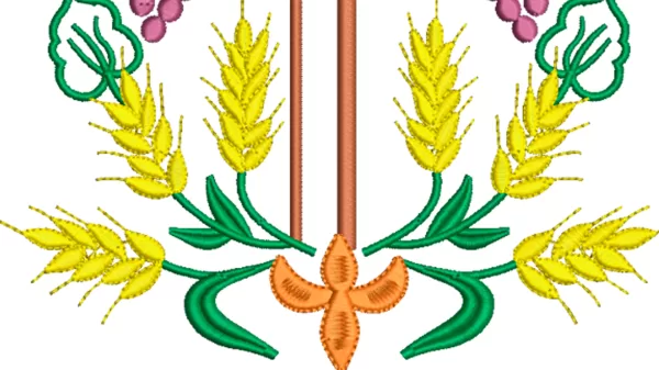 Matriz de Bordado - Religioso Cruz Trigo e Uva  (10077) - Image 3